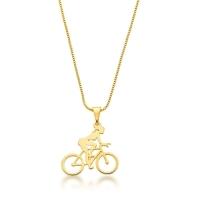 Colar Bicicleta Laser Banhado A Ouro 18k - 45cm - 1