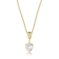 Colar Cordão Baiano Com Coração Zircônio Banhado A Ouro 18k - 1