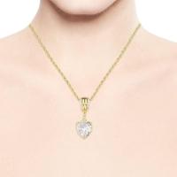 Colar Cordão Baiano Com Coração Zircônio Banhado A Ouro 18k - 3