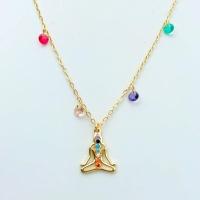 Colar Meditação 7 Chacras Com Zirconias Banhado A Ouro 18k - 45cm - 1