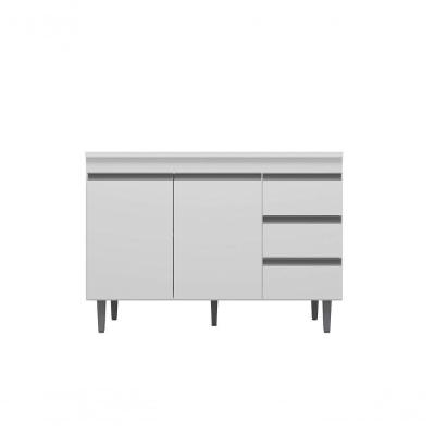 Balcão Armário De Cozinha Andréia 100cm Branco S- Tampo - Ajl Móveis