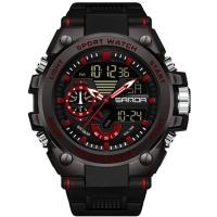 Relógio Masculino Esportivo Digital Multifuncional Luminoso Impermeável - Preto Vermelho - 1