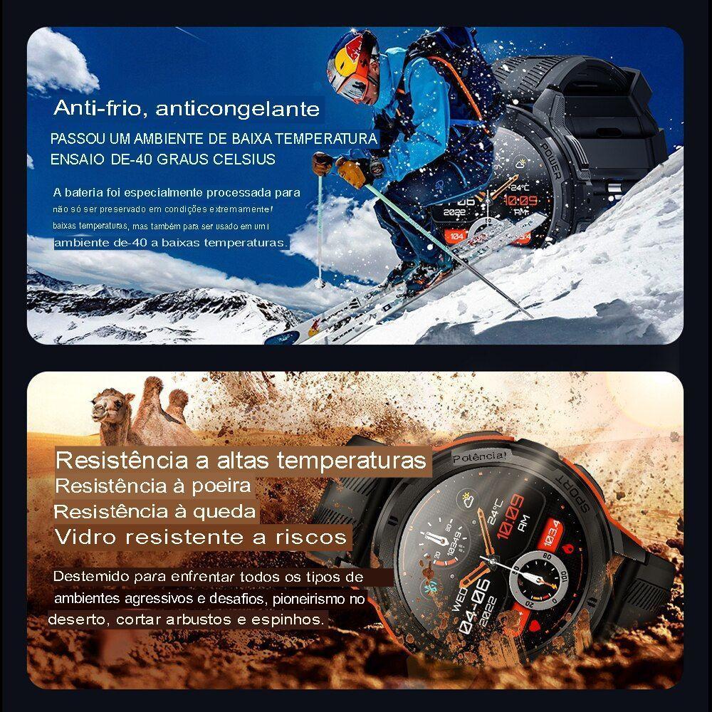 Relogio Skmei Amoled, 1.43 ", Impermeável, Chamada Bluetooth - Laranja - 2