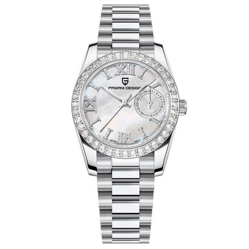 Relógio Feminino De Quartzo Design Ultra Fino Elegante Com Strass Impermeavel - Branco - 1