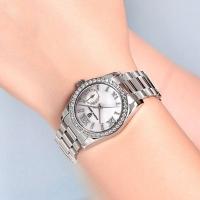 Relógio Feminino De Quartzo Design Ultra Fino Elegante Com Strass Impermeavel - Branco - 4