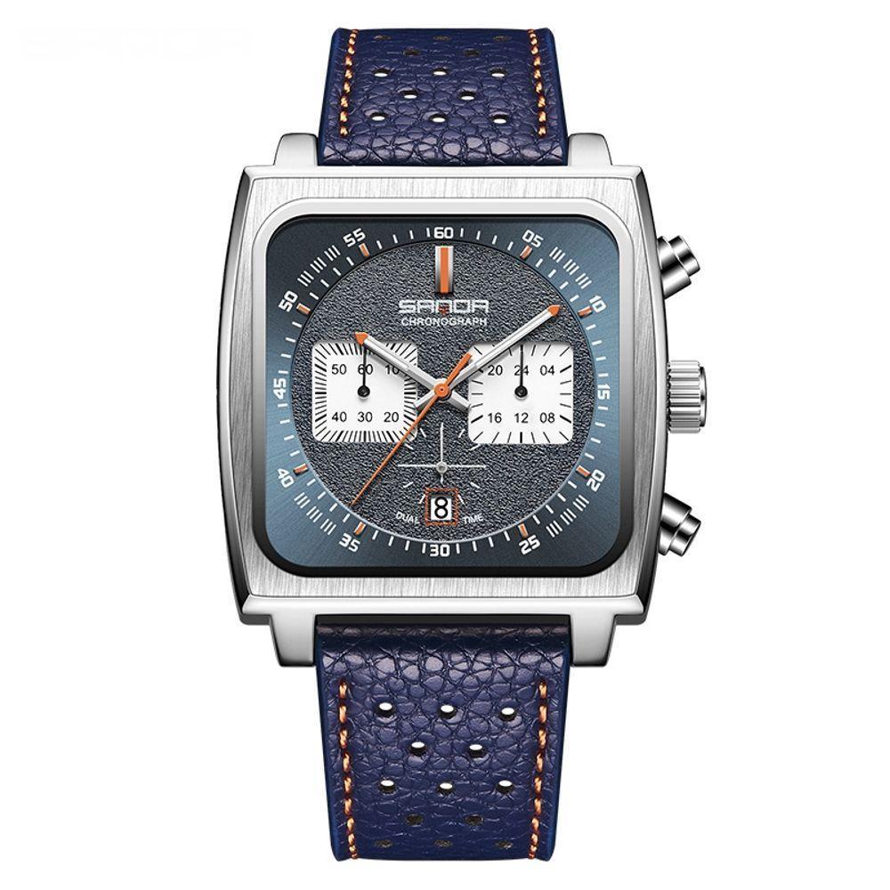 Relógio De Pulso Impermeável, Ponteiros Luminosos Sanda 5311 - Azul - 2