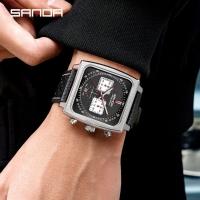 Relógio De Pulso Impermeável, Ponteiros Luminosos Sanda 5311 - Preto - 4