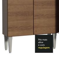 Armário De Cozinha Compacta 229cm Rustic/cinza Emilly Madesa 15 Rustic/cinza