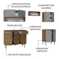 Armário De Cozinha Compacta 229cm Rustic/cinza Emilly Madesa 15 Rustic/cinza - 6
