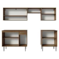 Armário De Cozinha Compacta 229cm Rustic/cinza Emilly Madesa 15 Rustic/cinza - 7