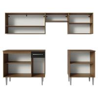 Armário De Cozinha Compacta 229cm Rustic/preto Emilly Madesa 15 Rustic/preto - 5