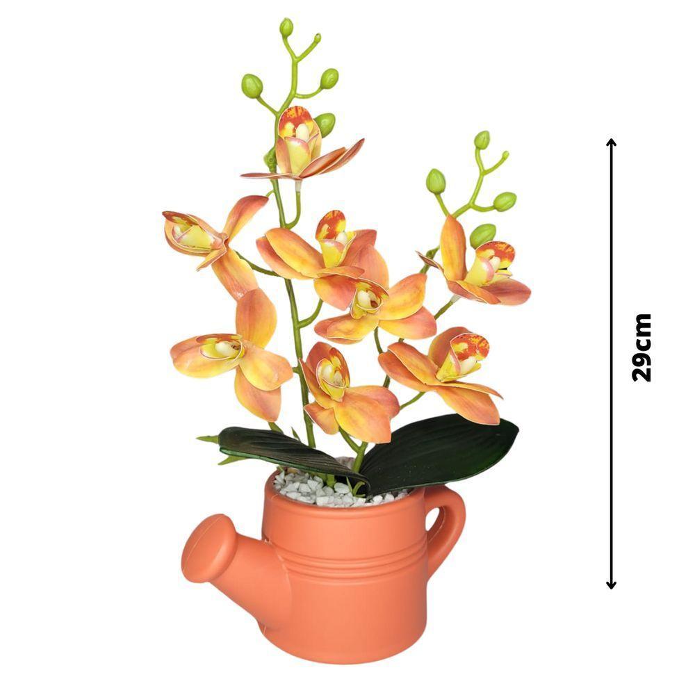 Arranjo De Flores Artificiais Com Caixa De Mdf (29cm) Laranja/laranja - 4