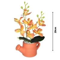 Arranjo De Flores Artificiais Com Caixa De Mdf (29cm) Laranja/laranja