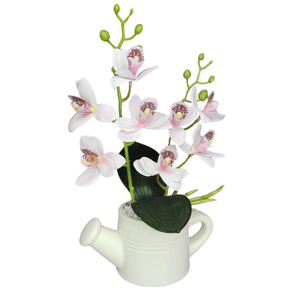 Arranjo De Flores Artificiais Com Caixa De Mdf (29cm) Branco/branco - 1