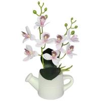 Arranjo De Flores Artificiais Com Caixa De Mdf (29cm) Branco/branco - 2