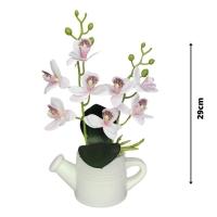 Arranjo De Flores Artificiais Com Caixa De Mdf (29cm) Branco/branco - 5