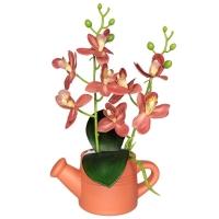 Arranjo De Flores Artificiais Com Caixa De Mdf (29cm) Laranja/terra - 5