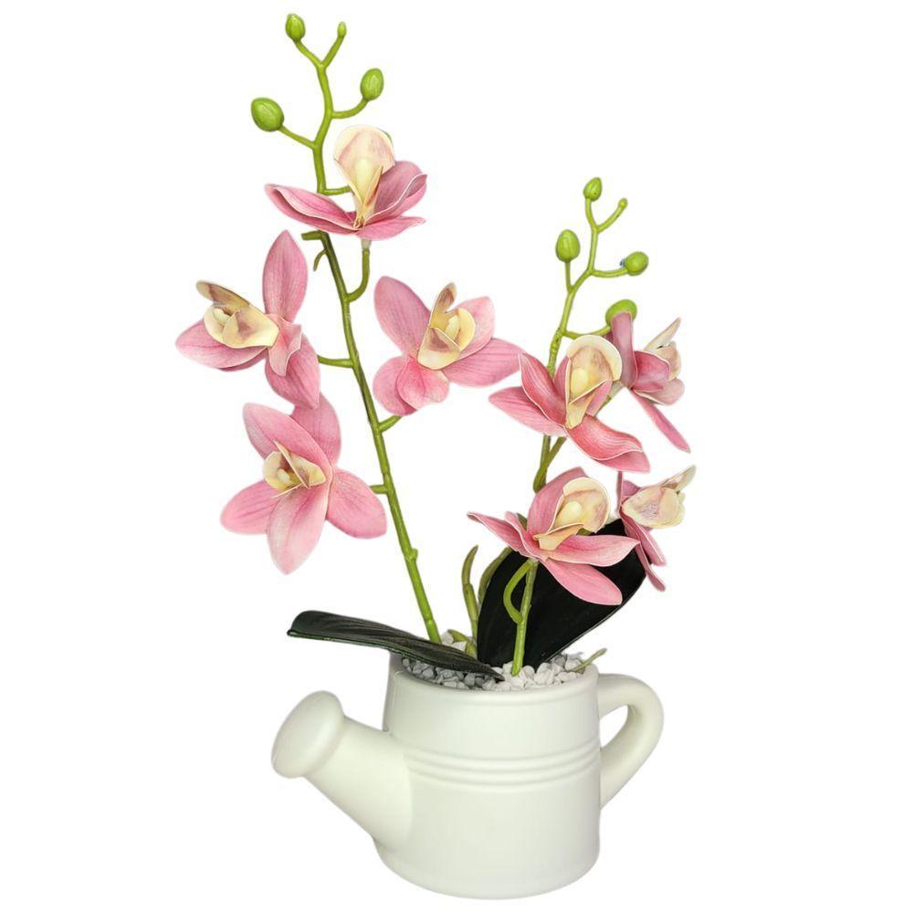 Arranjo De Flores Artificiais Com Caixa De Mdf (29cm) Branco/rosa - 3