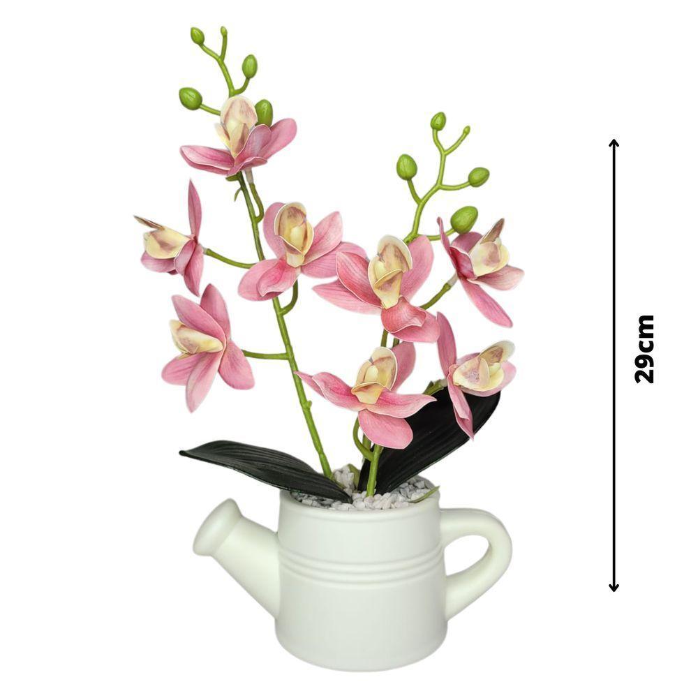 Arranjo De Flores Artificiais Com Caixa De Mdf (29cm) Branco/rosa - 4