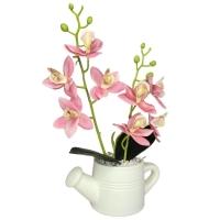 Arranjo De Flores Artificiais Com Caixa De Mdf (29cm) Branco/rosa - 3