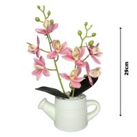 Arranjo De Flores Artificiais Com Caixa De Mdf (29cm) Branco/rosa