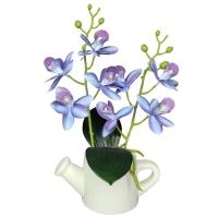 Arranjo De Flores Artificiais Com Caixa De Mdf (29cm) Branco/azul - 2