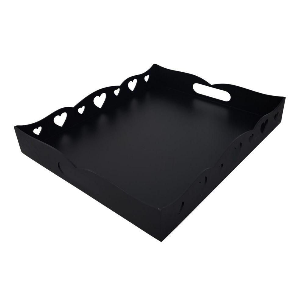 Bandeja De Coração Para Café Da Manhã 100% Mdf (35x30x05) Preto - 1