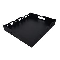 Bandeja De Coração Para Café Da Manhã 100% Mdf (35x30x05) Preto - 1