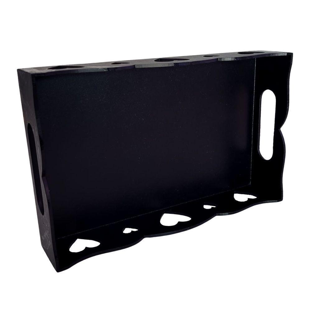 Bandeja De Coração Para Café Da Manhã 100% Mdf (24x15x05) Preto - 4
