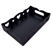 Bandeja De Coração Para Café Da Manhã 100% Mdf (24x15x05) Preto - 1