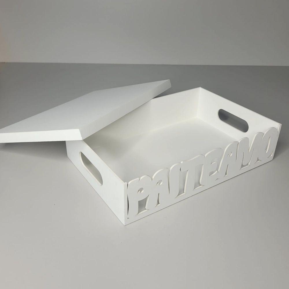 Caixa Tampa De Sapato Com Alça Pai Te Amo (30x20x07) Branco - 2