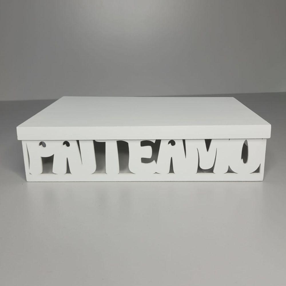Caixa Tampa De Sapato Com Alça Pai Te Amo (30x20x07) Branco - 3