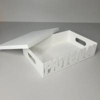 Caixa Tampa De Sapato Com Alça Pai Te Amo (30x20x07) Branco - 2