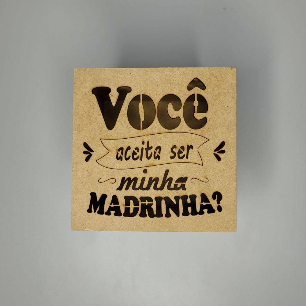 Caixa Tampa De Sapato P/ Convite De Padrinhos P/1 Caneca Em Pé (12x12x11) Madrinha - Mdf Cru - 3