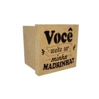 Caixa Tampa De Sapato P/ Convite De Padrinhos P/1 Caneca Em Pé (12x12x11) Madrinha - Mdf Cru - 1