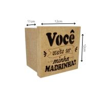 Caixa Tampa De Sapato P/ Convite De Padrinhos P/1 Caneca Em Pé (12x12x11) Madrinha - Mdf Cru - 2