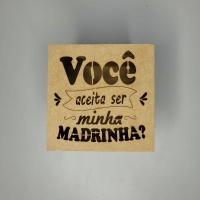 Caixa Tampa De Sapato P/ Convite De Padrinhos P/1 Caneca Em Pé (12x12x11) Madrinha - Mdf Cru - 3