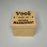 Caixa Tampa De Sapato P/ Convite De Padrinhos P/1 Caneca Em Pé (12x12x11) Madrinha - Mdf Cru - 4