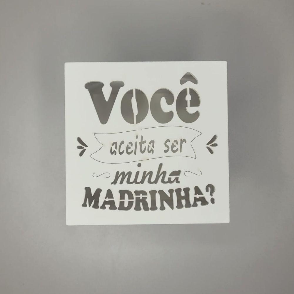 Caixa Tampa De Sapato P/ Convite De Padrinhos P/1 Caneca Em Pé (12x12x11) Madrinha - Branco - 2