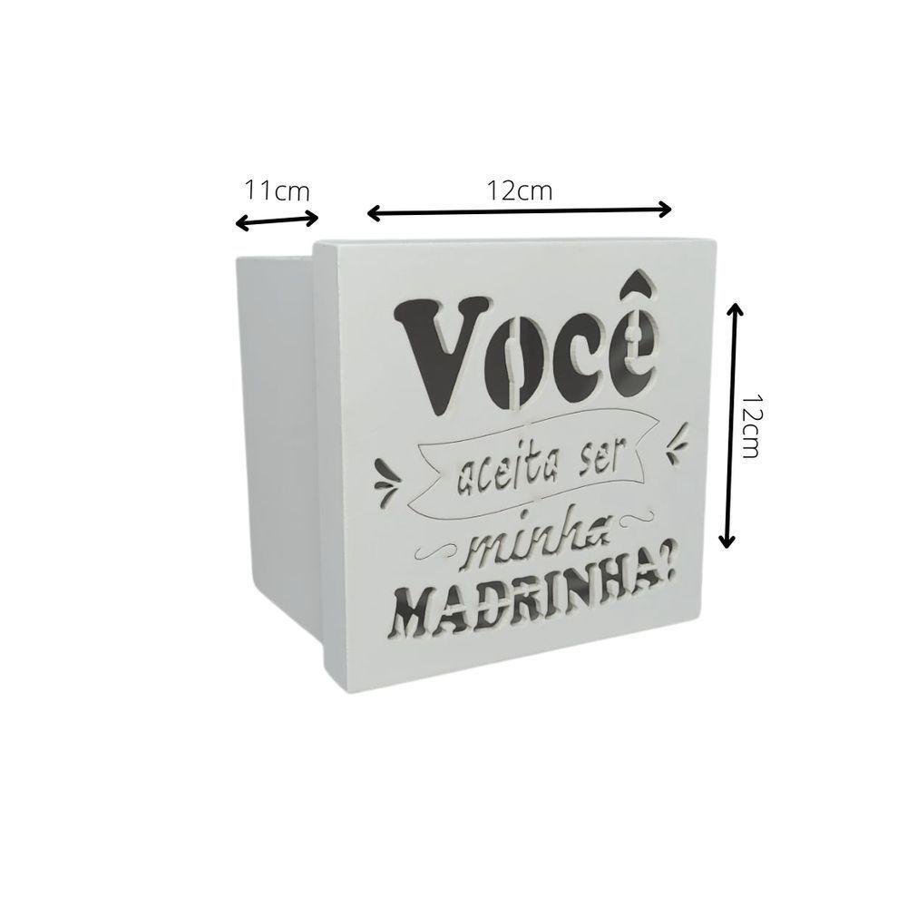 Caixa Tampa De Sapato P/ Convite De Padrinhos P/1 Caneca Em Pé (12x12x11) Madrinha - Branco - 4