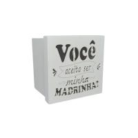 Caixa Tampa De Sapato P/ Convite De Padrinhos P/1 Caneca Em Pé (12x12x11) Madrinha - Branco - 1