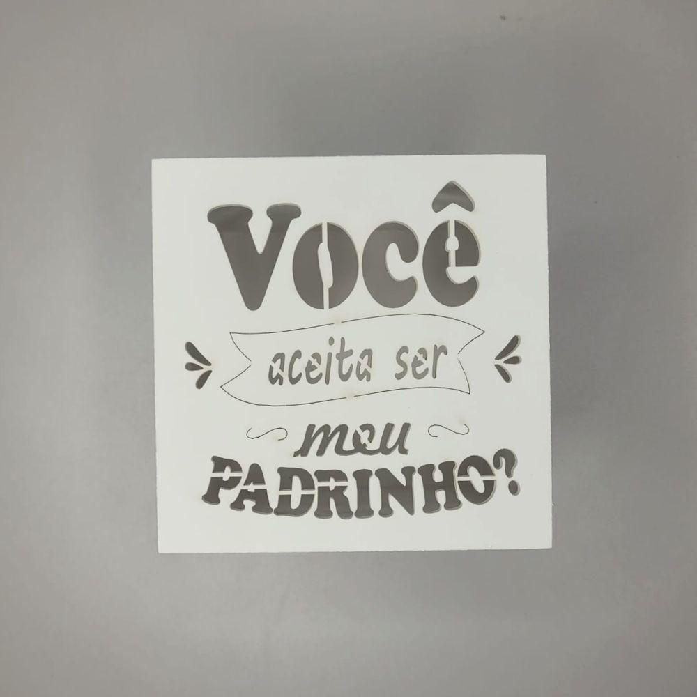 Caixa Tampa De Sapato P/ Convite De Padrinhos P/1 Caneca Em Pé (12x12x11) Padrinho - Branco - 2