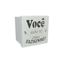 Caixa Tampa De Sapato P/ Convite De Padrinhos P/1 Caneca Em Pé (12x12x11) Padrinho - Branco - 1