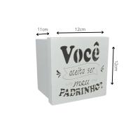 Caixa Tampa De Sapato P/ Convite De Padrinhos P/1 Caneca Em Pé (12x12x11) Padrinho - Branco - 4