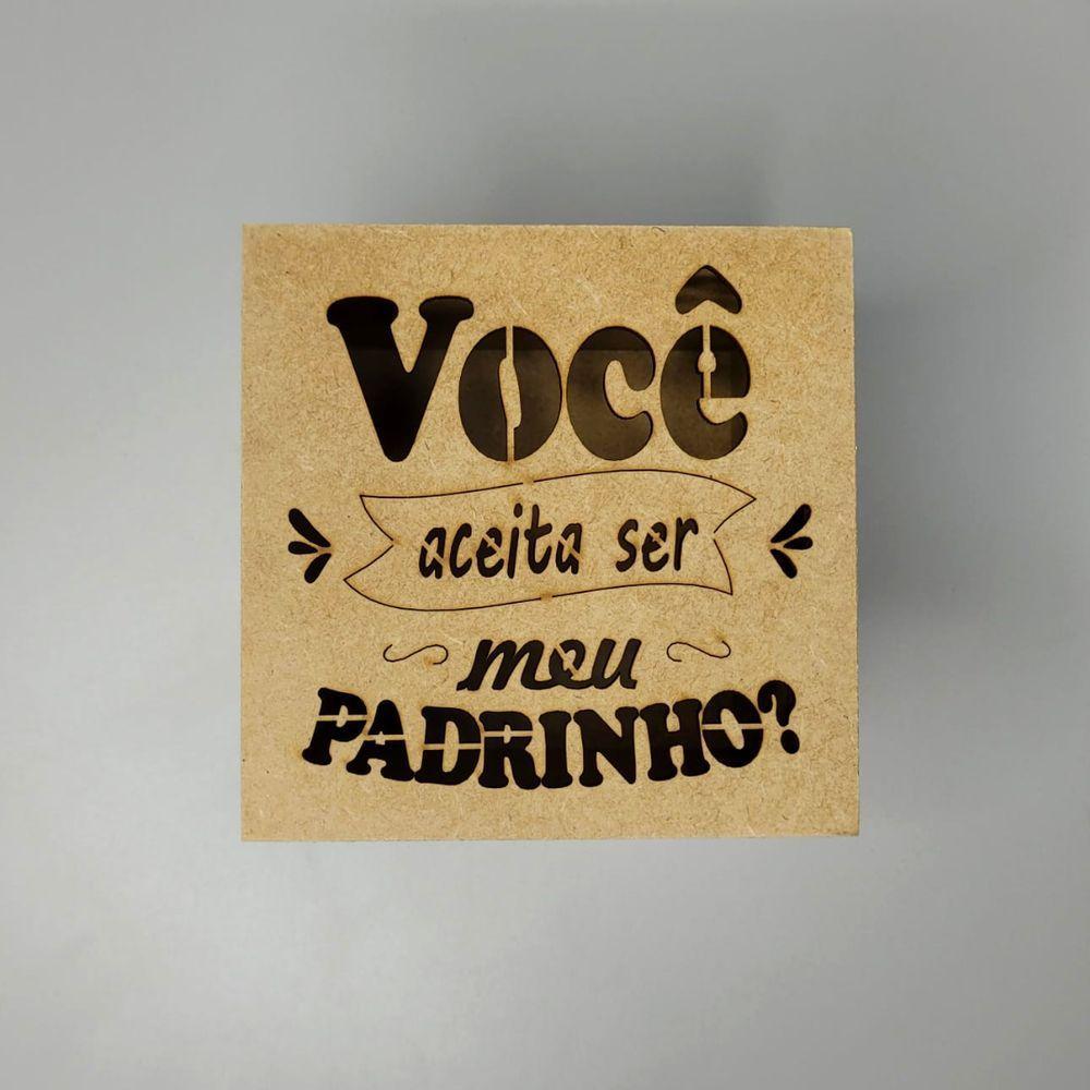 Caixa Tampa De Sapato P/ Convite De Padrinhos P/1 Caneca Em Pé (12x12x11) Padrinho - Mdf Cru - 2