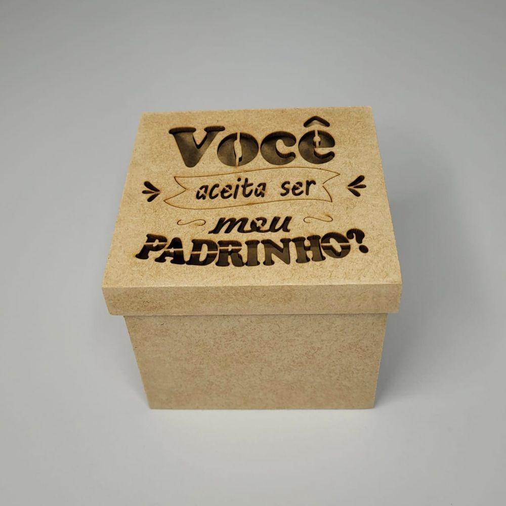 Caixa Tampa De Sapato P/ Convite De Padrinhos P/1 Caneca Em Pé (12x12x11) Padrinho - Mdf Cru - 3