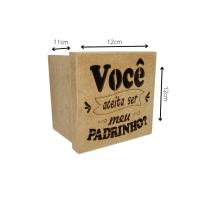 Caixa Tampa De Sapato P/ Convite De Padrinhos P/1 Caneca Em Pé (12x12x11) Padrinho - Mdf Cru - 4
