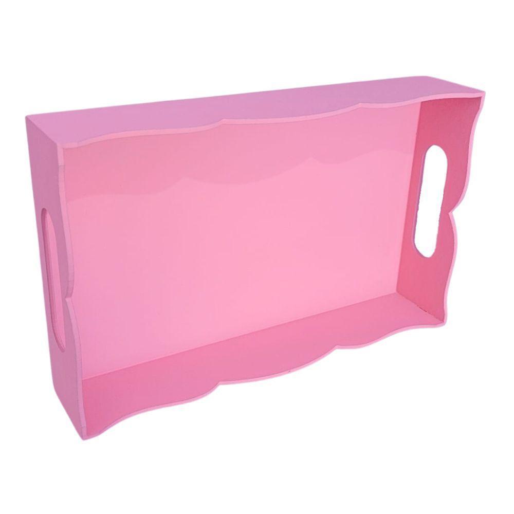Bandeja Volteada Para Café Da Manhã 100% Mdf (31x22x05) Rosa - 3