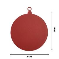 Kit 10 Un. Enfeite Bolinha De Natal Em Mdf (07x06) Vermelho - 3