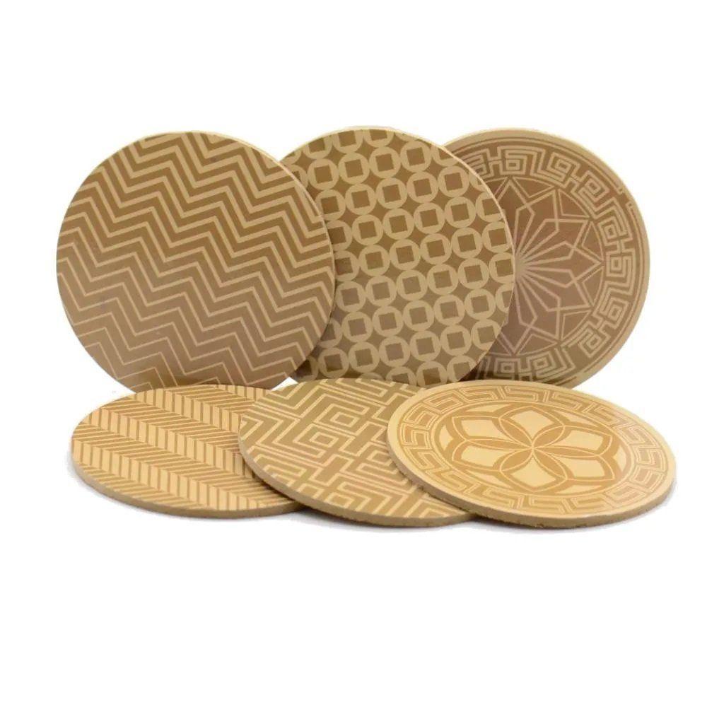 Porta Copos Cortiça Mdf Kit 6 Unidades 10x10 Cm - 1